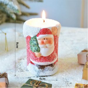 4-Pieces Santa Claus Candle - Christmas Decor - 8cm - Image 4