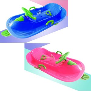 102-cm Snowboard Sled with Steering Wheel and Brake - Image 5