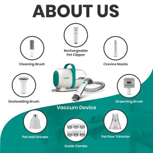 VGR V-207 Rechargeable Professional 7-in-1 Pet Grooming Kit & Vacuum with High Suction Power - Image 6