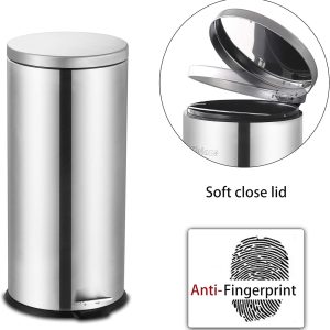 Danny Home 30-Liter Stainless Steel Trash Can with Lid and Pedal - Image 5