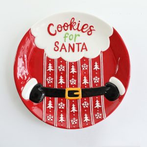 Ceramic Holidays Santa Cookies Plate - 20cm - Image 1