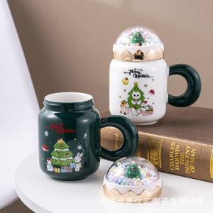 Christmas Ceramic Mug with Lid - Image 2