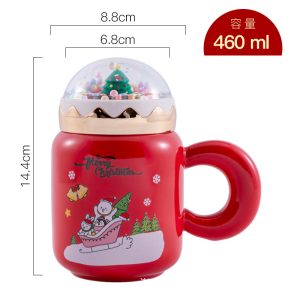 Christmas Ceramic Mug with Lid - Image 5