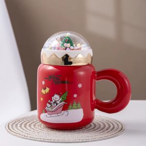 Christmas Ceramic Mug with Lid - Image 7