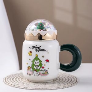Christmas Ceramic Mug with Lid - Image 8