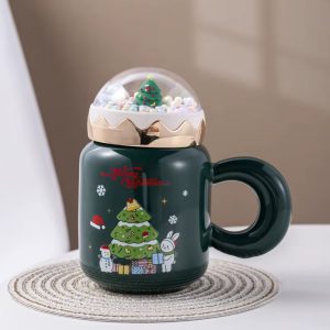 Christmas Ceramic Mug with Lid - Image 6