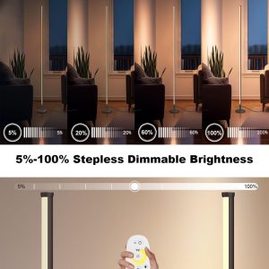 Corner Floor Lamp LED Modern Standing Lamp With Remote - Image 6