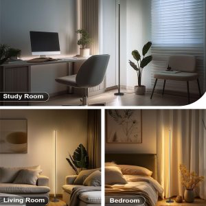 Corner Floor Lamp LED Modern Standing Lamp With Remote - Image 3