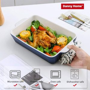 Danny Home Black Porcelain Baking Dishes for Electric & Gas Oven - Image 3