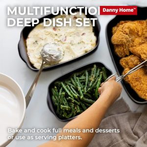 Danny Home Black Porcelain Baking Dishes for Electric & Gas Oven - Image 7