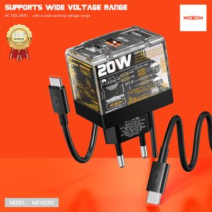 Moxom MX-HC193, PD20W Dark Empire Travel Charger With Type-c Cable - Image 3