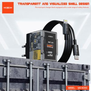 Moxom MX-HC193, PD20W Dark Empire Travel Charger With Type-c Cable - Image 5