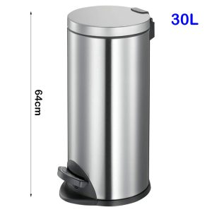 Stainless Steel  Kitchen Round Step Trash Can 20/30-Liter - Image 5