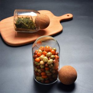 3-Pieces Set Glass Food Storage Jars with Wood Lid Ball - Image 4