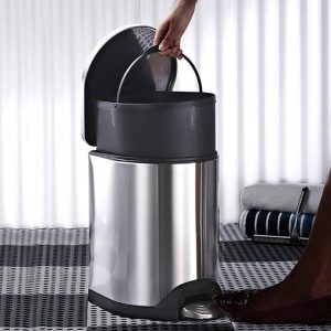 Stainless Steel Pedal Trash Bin Soft-Close with Single Inner Bucket 7/12/30/50 - Liters - Image 3