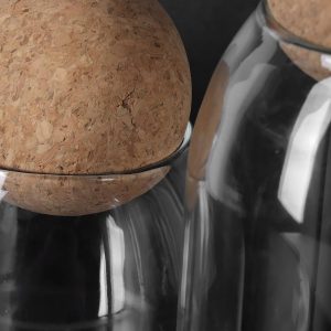 3-Pieces Set Glass Food Storage Jars with Wood Lid Ball - Image 3