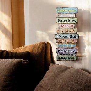 Wood Friendship Rules Hanging Plaque 80 x 31cm - Image 3