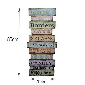 Wood Friendship Rules Hanging Plaque 80 x 31cm - Image 5