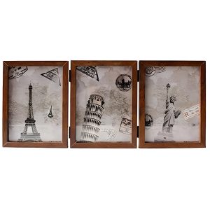 6-Photos Triple Solid Wood Double Side Fold Photo Frame ( Walnut Color ) - Image 3