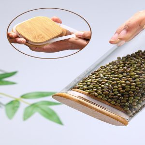 Glass Food Storage Jar With Bamboo Lid 220-ml - Image 4
