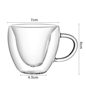 Heart Shaped Double Walled Glass Coffee Cups 90-ml - Image 3