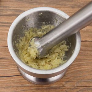 Stainless Steel Mortar and Pestle Set With Protective Lid 12-cm - Image 4