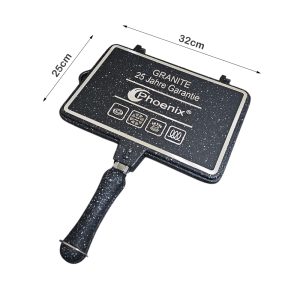 Phoenix Granite Double Side Grill Pan - Sandwich Press with safety lock 32cm - Image 6