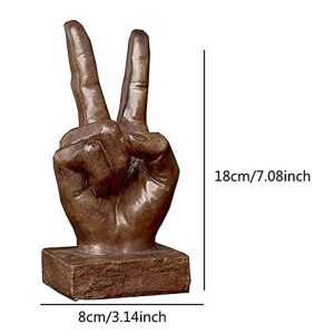 Vintage Statue Thumbs-Up Victory Hand Signal Resin Statue 18-cm - Image 3