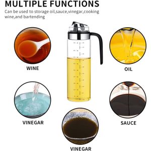 Automatic Cap Glass Olive Oil Dispenser Bottle 550-ml - Image 7