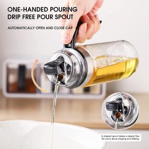 Automatic Cap Glass Olive Oil Dispenser Bottle 550-ml - Image 6