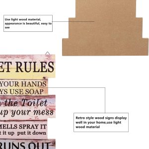 Wood Toilet Rules Hanging Plaque 44.5 x 35cm - Image 8