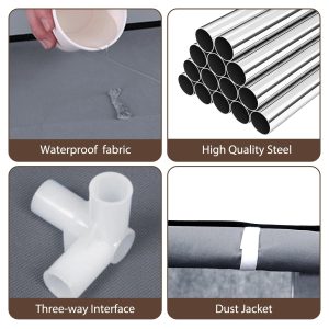 10 Layers Shoe Rack With  Grey Fabric Cover - Image 6