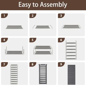 10 Layers Shoe Rack With  Grey Fabric Cover - Image 4