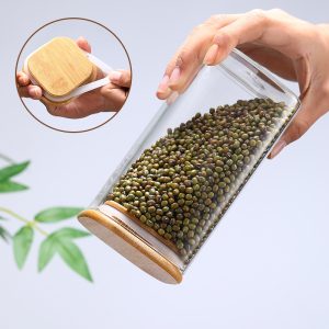Glass Food Storage Jar With Bamboo Lid 270-ml - Image 4