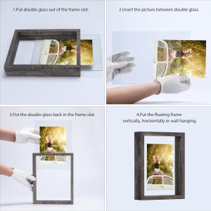 Afuly Floating Double-Sided Photo Frames with Tempered Glass Cover - Image 7