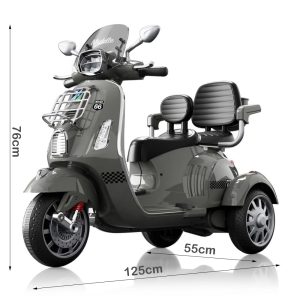 2-Seats Kids Electric Motorcycle with Light & Music 12-Volt - Image 4