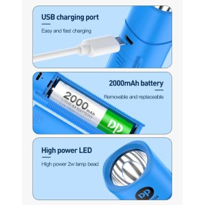 DP-9184, Pocket Led Flashlight EDC Portable USB Rechargeable - Image 3