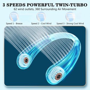 Portable Neck Fan Convenient, quiet, turbo blade - Image 4