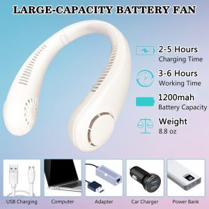 Portable Neck Fan Convenient, quiet, turbo blade - Image 5