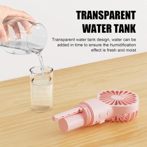 Rechargeable Handheld Fan with Water Nano Mist - Image 3