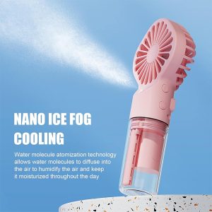Rechargeable Handheld Fan with Water Nano Mist - Image 5