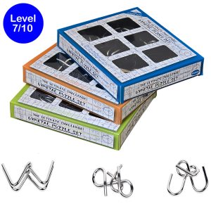 LVL-7, Perplexing Puzzles 6 in 1 Stainless Metal IQ Puzzle