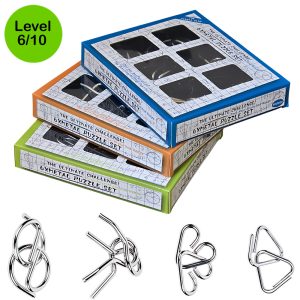 LVL-6, Perplexing Puzzles 6 in 1 Stainless Metal IQ Puzzle