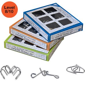 LVL-8, Perplexing Puzzles 6 in 1 Stainless Metal IQ Puzzle