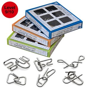 LVL-9, Perplexing Puzzles 6 in 1 Stainless Metal IQ Puzzle
