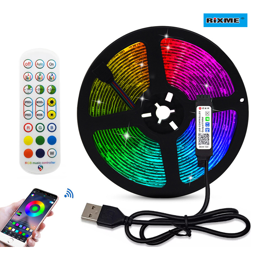 Rgb Strip Remoteapp RiXME 5m RGB Smart Phone APP Control LED Strip With Remote Control ...