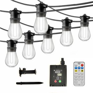 RiXME 10-m Outdoor Solar String Lights Waterproof IP67 10-Bulbs RGB Lights - Image 5