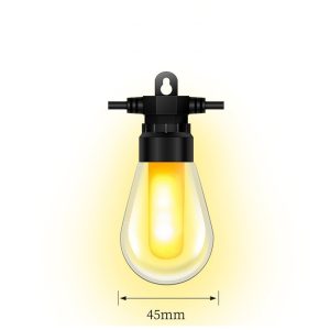 RiXME 10-m Outdoor Solar String Lights Waterproof IP67 10-Bulbs RGB Lights - Image 9