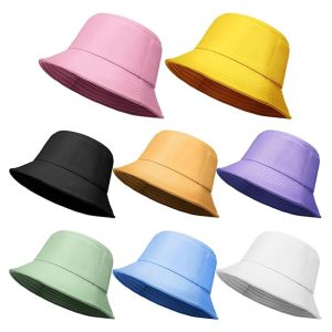 Unisex 100% Cotton Foldable Bucket Beach Sun Hat