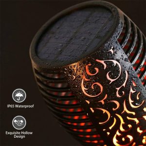 1-Piece 96-LED Waterproof Solar Flame Torch Lights For Outdoors - Image 3